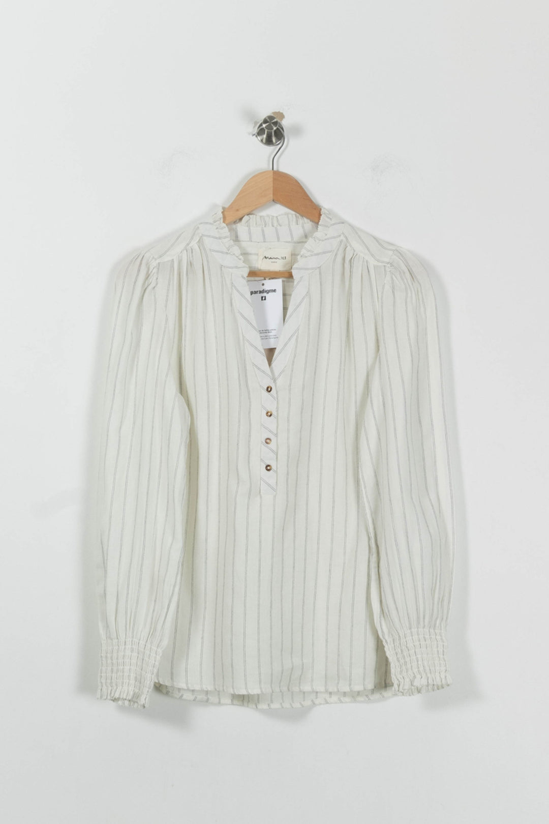 Blouse Rayée Beige - Taille M/38 de la marque Maison 123 | PARAD94975 - Vendu par Paradigme - Image 2