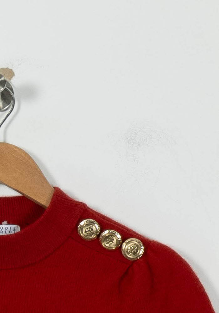 Pull Rouge - Taille S/36 de la marque Claudie Pierlot | PARAD94976 - Vendu par Paradigme - Image 3