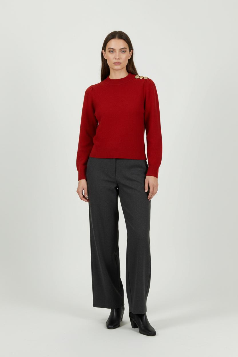 Pull Rouge - Taille S/36 de la marque Claudie Pierlot | PARAD94976 - Vendu par Paradigme - Image 1