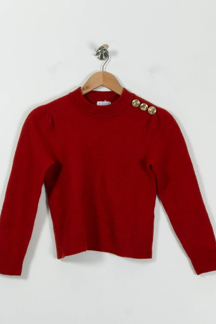 Pull Rouge - Taille S/36 de la marque Claudie Pierlot | PARAD94976 - Vendu par Paradigme - Image 2