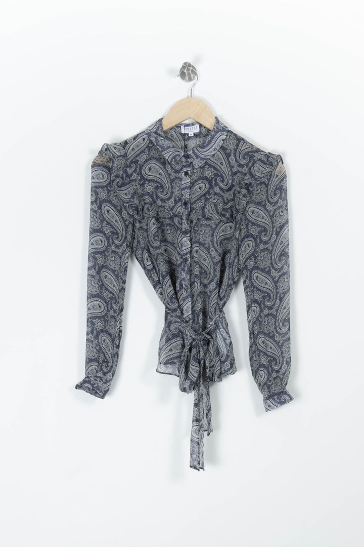 Blouse Bleu - Taille S/36 de la marque Claudie Pierlot | PARAD94995 - Vendu par Paradigme - Image 2