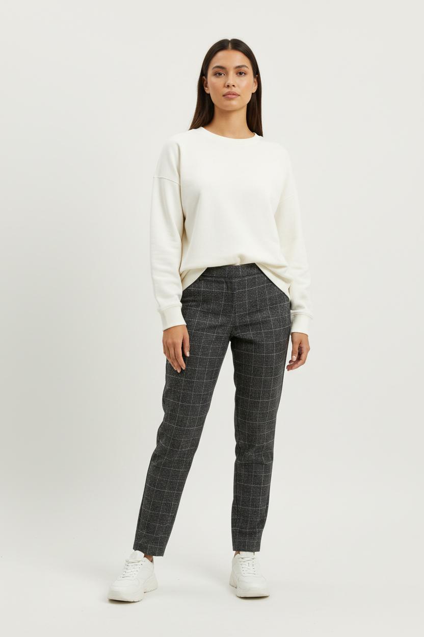 Pantalon À Carreaux Noir et Blanc - Taille M/38 de la marque La Fée Maraboutée | PARAD95001 - Vendu par Paradigme - Image 1