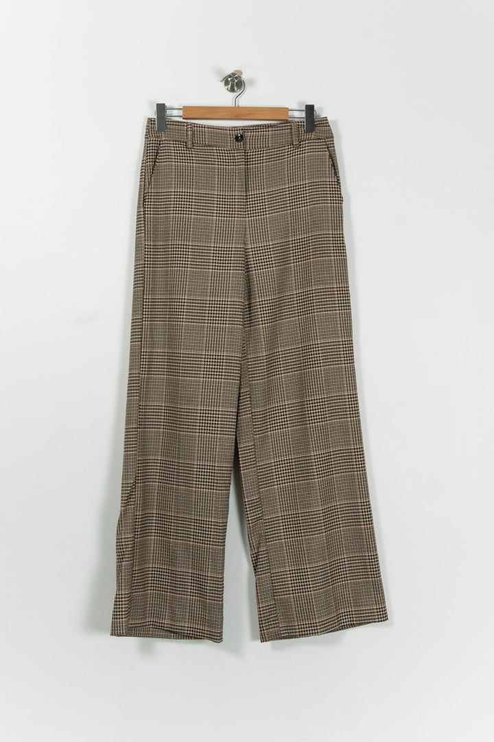 Pantalon À Carreaux Marron - Taille M/38 de la marque La Fée Maraboutée | PARAD95005 - Vendu par Paradigme - Image 2