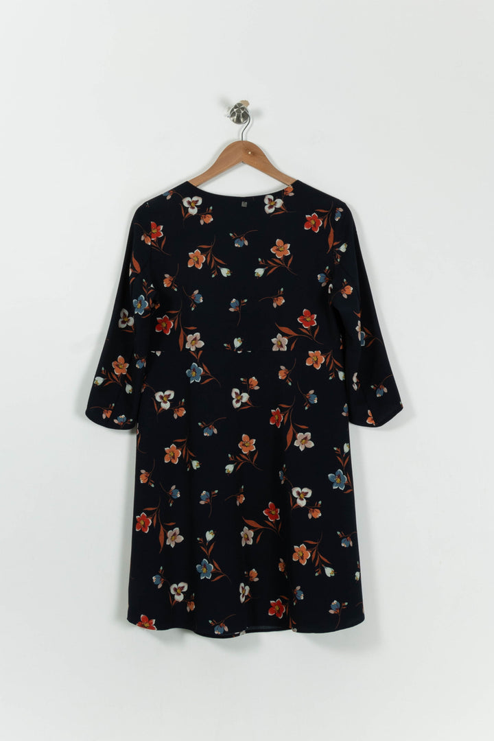 Robe Fleurie Noire - Taille M/38 de la marque I.Code | PARAD95043 - Vendu par Paradigme - Image 4