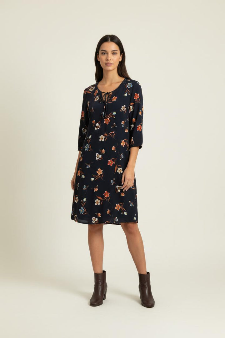 Robe Fleurie Noire - Taille M/38 de la marque I.Code | PARAD95043 - Vendu par Paradigme - Image 1