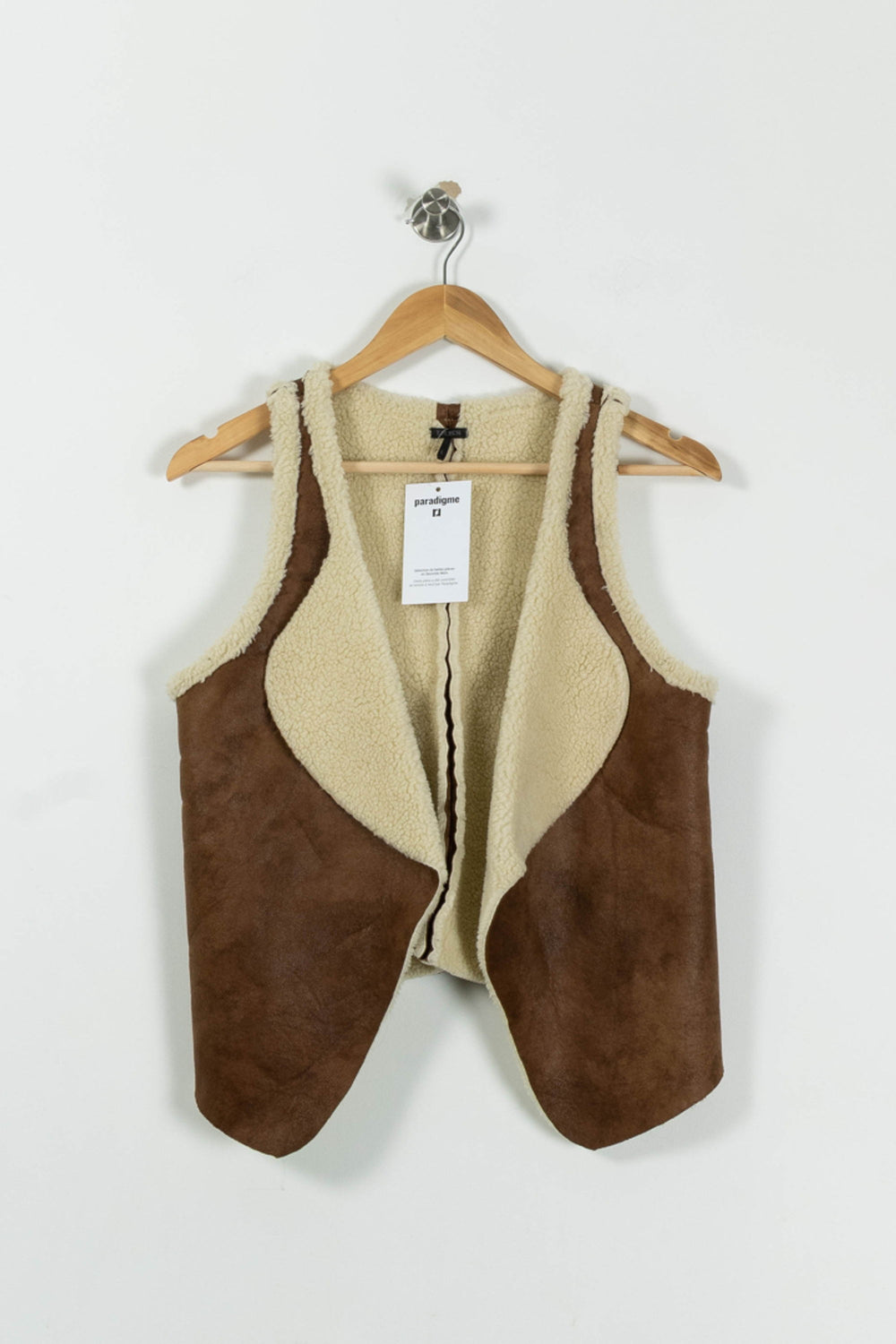 Gilet Sans Manches Marron et Beige - Taille L/40 de la marque IKKS | PARAD95046 - Vendu par Paradigme - Image 2