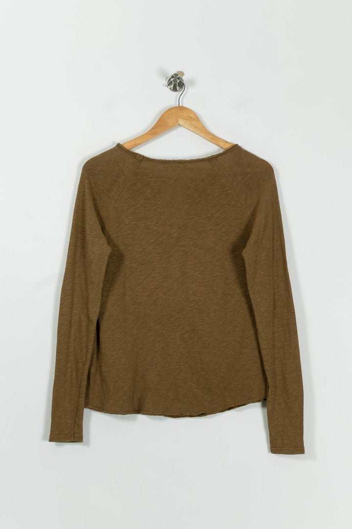 T-shirt Manches Longues Marron - Taille S/36 de la marque American Vintage | PARAD95070 - Vendu par Paradigme - Image 4