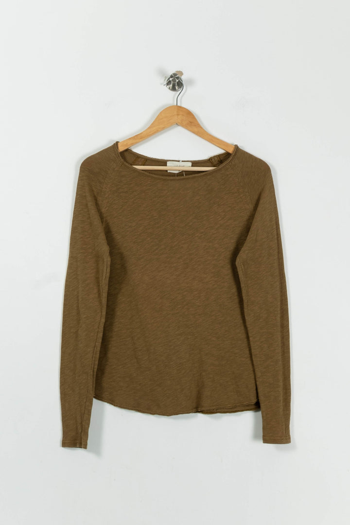 T-shirt Manches Longues Marron - Taille S/36 de la marque American Vintage | PARAD95070 - Vendu par Paradigme - Image 2