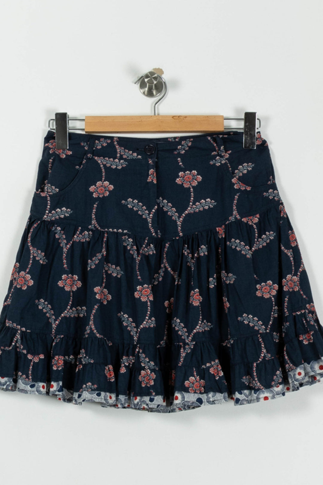 Jupe Fleurie Bleu et Rouge - Taille S/36 de la marque Paul & Joe | PARAD95076 - Vendu par Paradigme - Image 2