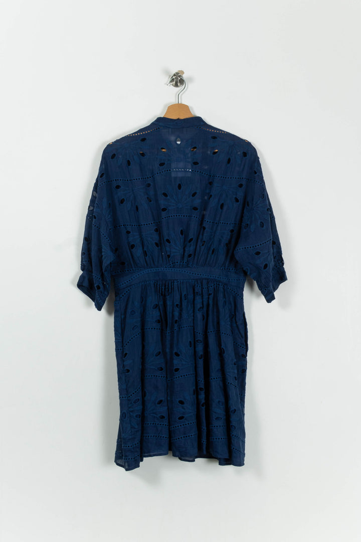 Robe Brodée Bleue - Taille M/38 de la marque Paul & Joe | PARAD95078 - Vendu par Paradigme - Image 4