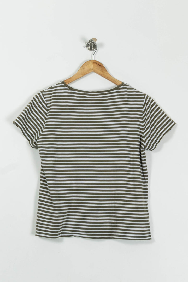 Tee-shirt Vert et Blanc - Taille L/40 de la marque Caroll | PARAD95079 - Vendu par Paradigme - Image 4