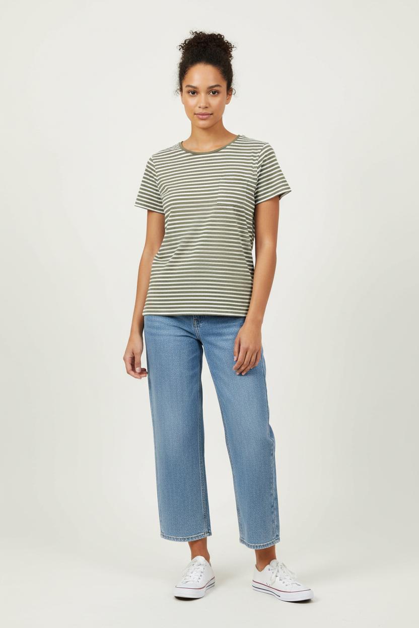 Tee-shirt Vert et Blanc - Taille L/40 de la marque Caroll | PARAD95079 - Vendu par Paradigme - Image 1