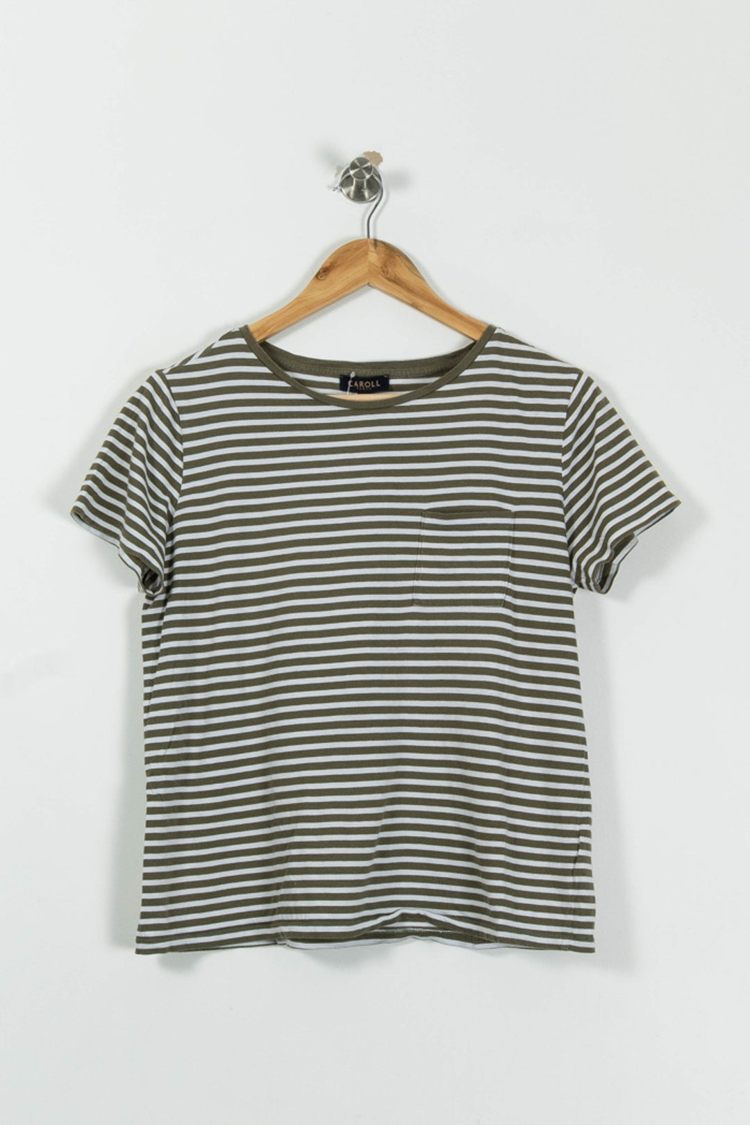 Tee-shirt Vert et Blanc - Taille L/40 de la marque Caroll | PARAD95079 - Vendu par Paradigme - Image 2