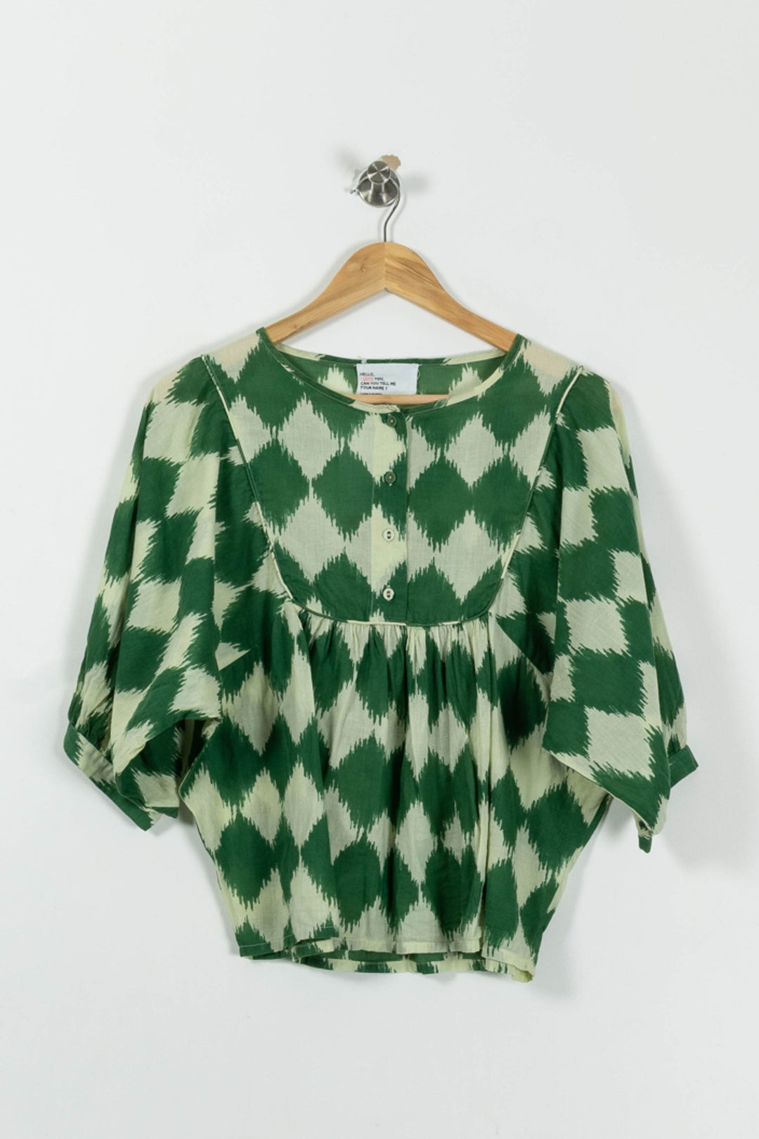 Blouse Verte et Écrue - Taille S/36 de la marque Léon & Harper | PARAD95085 - Vendu par Paradigme - Image 2