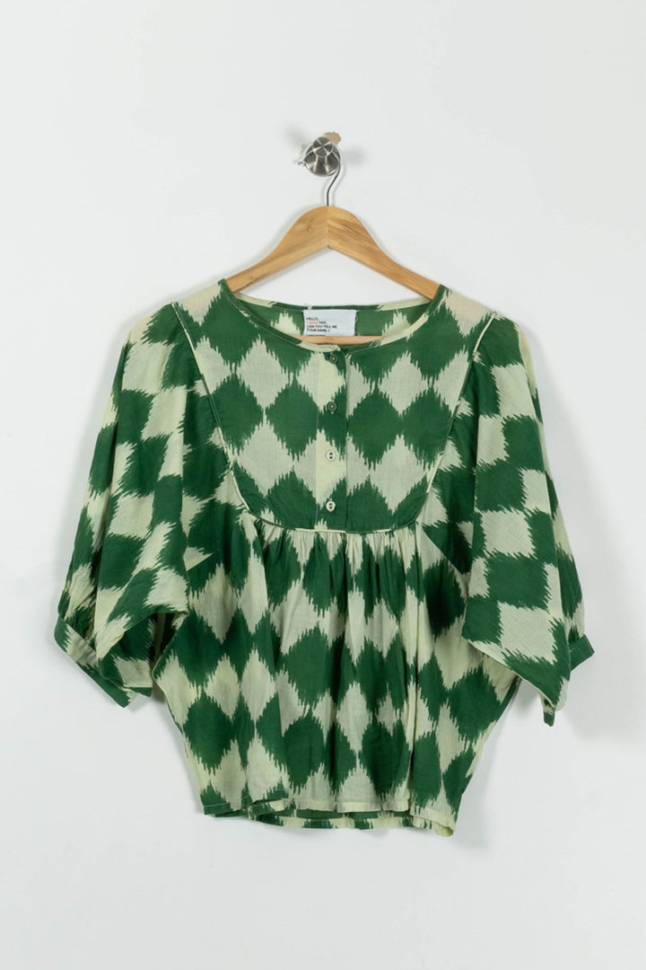 Blouse Verte et Écrue - Taille S/36 de la marque Léon & Harper | PARAD95085 - Vendu par Paradigme - Image 2