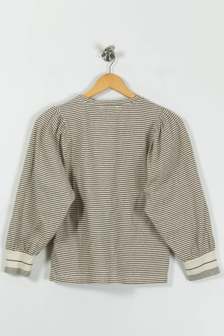 Blouse Rayée Beige et Noir - Taille S/36 de la marque Emile & Ida | PARAD95089 - Vendu par Paradigme - Image 4