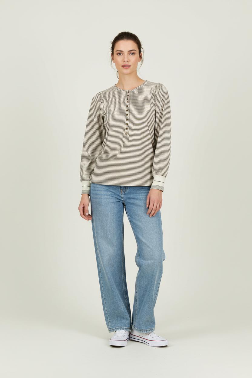 Blouse Rayée Beige et Noir - Taille S/36 de la marque Emile & Ida | PARAD95089 - Vendu par Paradigme - Image 1