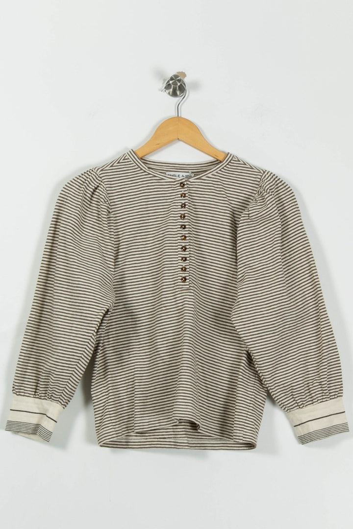 Blouse Rayée Beige et Noir - Taille S/36 de la marque Emile & Ida | PARAD95089 - Vendu par Paradigme - Image 2