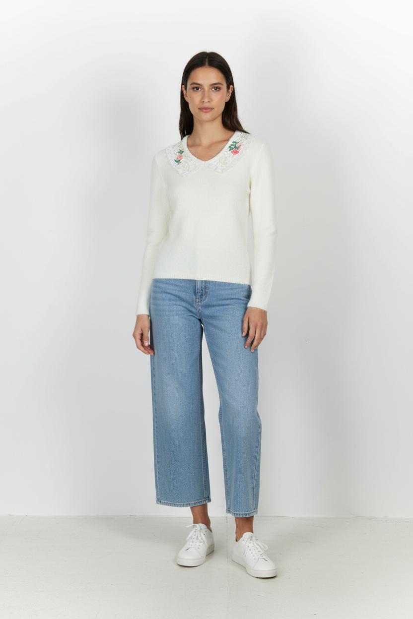 Pull Écru - Taille XS/34 de la marque Manoush | PARAD95096 - Vendu par Paradigme - Image 1