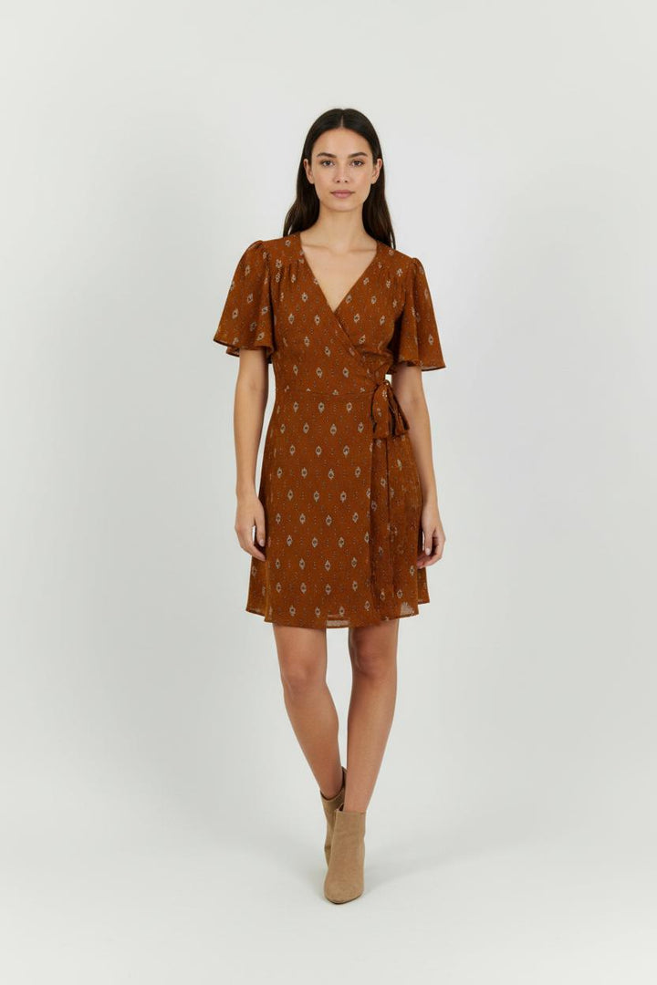 Robe Portefeuille Marron - Taille M/38 de la marque Sessùn | PARAD95097 - Vendu par Paradigme - Image 1