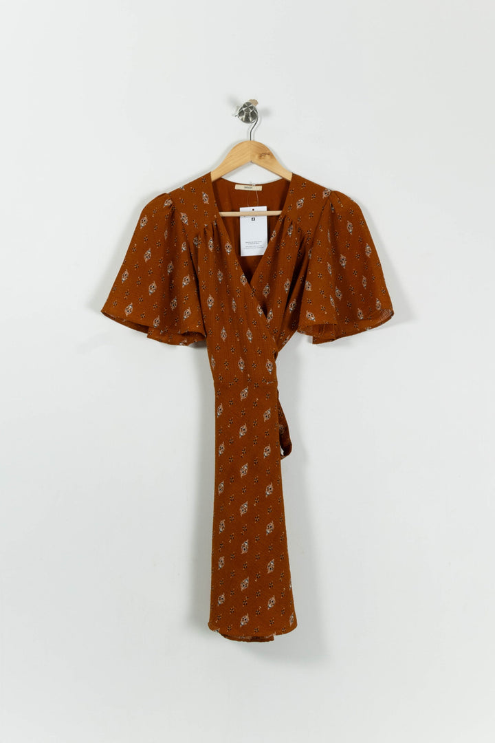 Robe Portefeuille Marron - Taille M/38 de la marque Sessùn | PARAD95097 - Vendu par Paradigme - Image 2