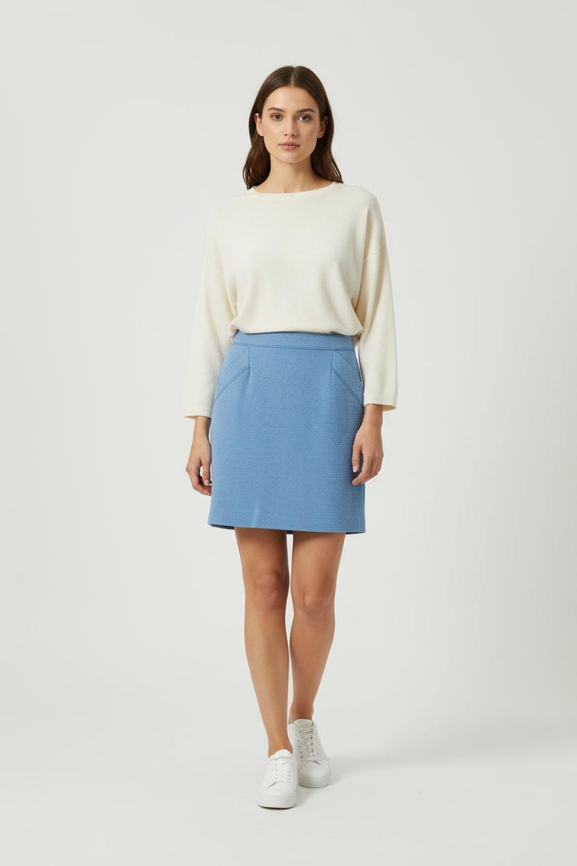Jupe Courte Bleue - Taille L/40 de la marque Claudie Pierlot | PARAD95104 - Vendu par Paradigme - Image 1