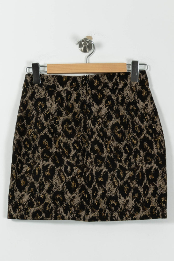 Jupe Droite Noire et Dorée - Taille XS/34 de la marque La Fée Maraboutée | PARAD95132 - Vendu par Paradigme - Image 4
