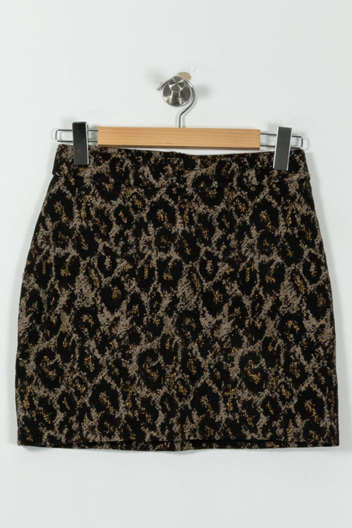 Jupe Droite Noire et Dorée - Taille XS/34 de la marque La Fée Maraboutée | PARAD95132 - Vendu par Paradigme - Image 2