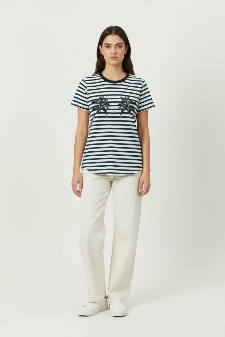 Tee-shirt Rayé Noir et Blanc - Taille XS/34 de la marque Léon & Harper | PARAD95156 - Vendu par Paradigme - Image 1