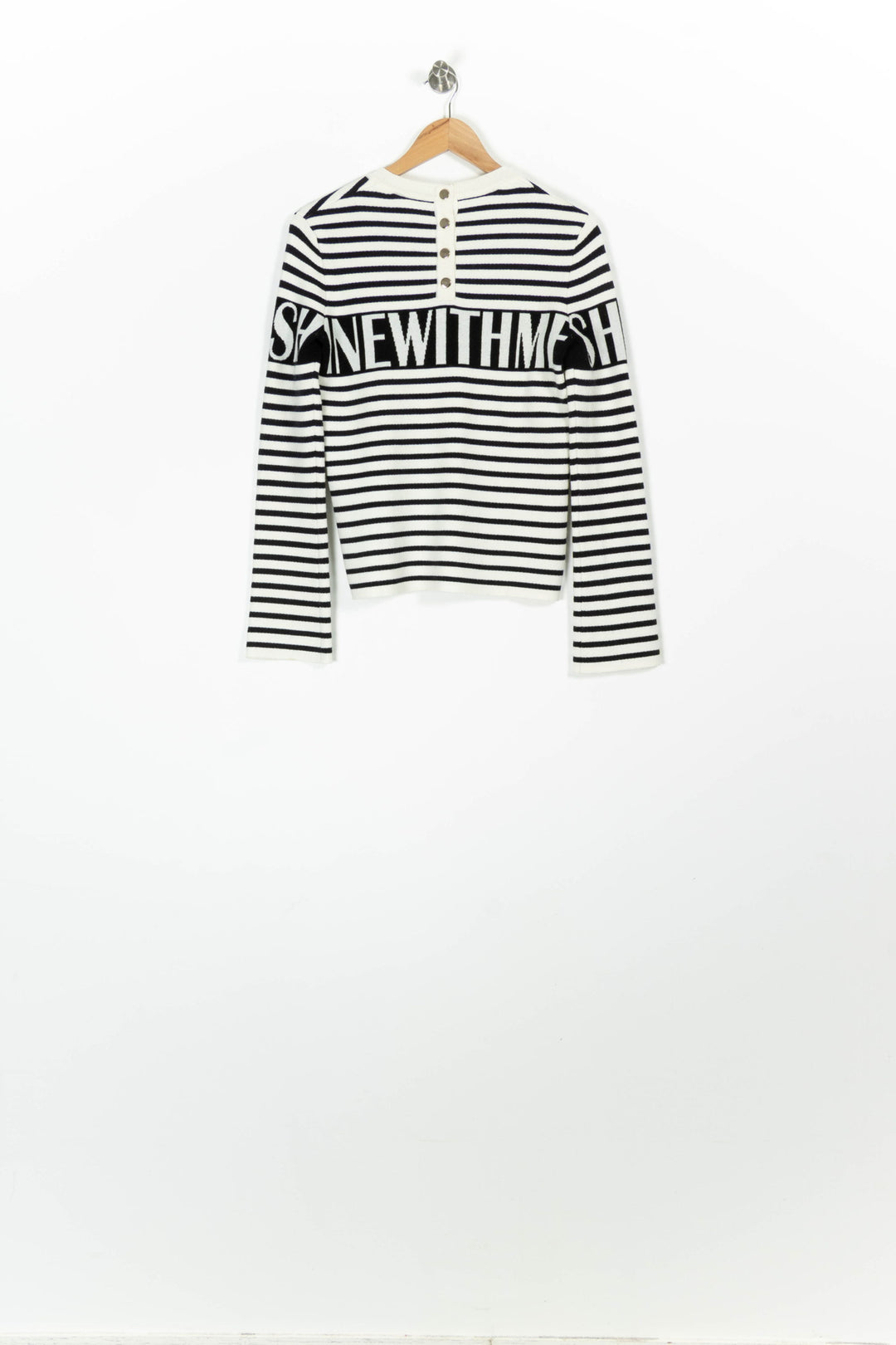 Pull Rayé Noir et Blanc - Taille S/36 de la marque Maje | PARAD95164 - Vendu par Paradigme - Image 4