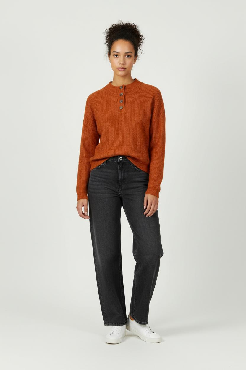Pull Col Boutonné Bordeau - Taille S/36 de la marque Karl Marc John | PARAD95188 - Vendu par Paradigme - Image 1