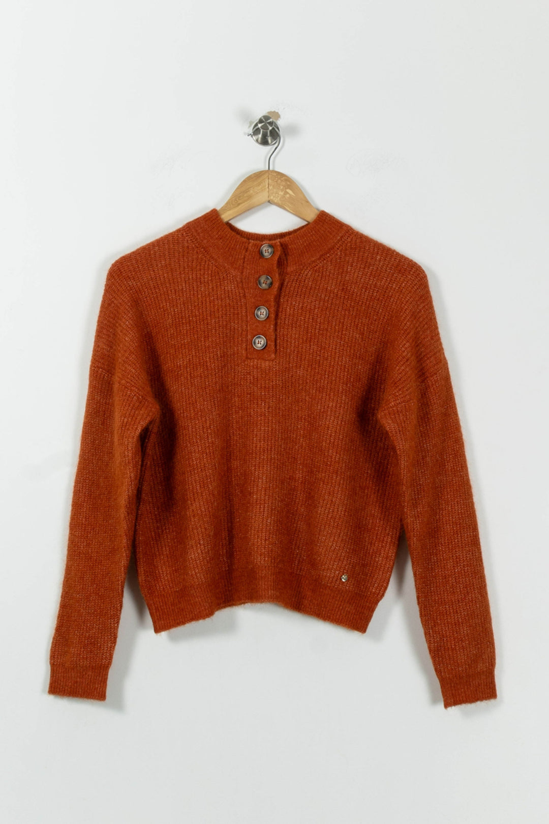 Pull Col Boutonné Bordeau - Taille S/36 de la marque Karl Marc John | PARAD95188 - Vendu par Paradigme - Image 2