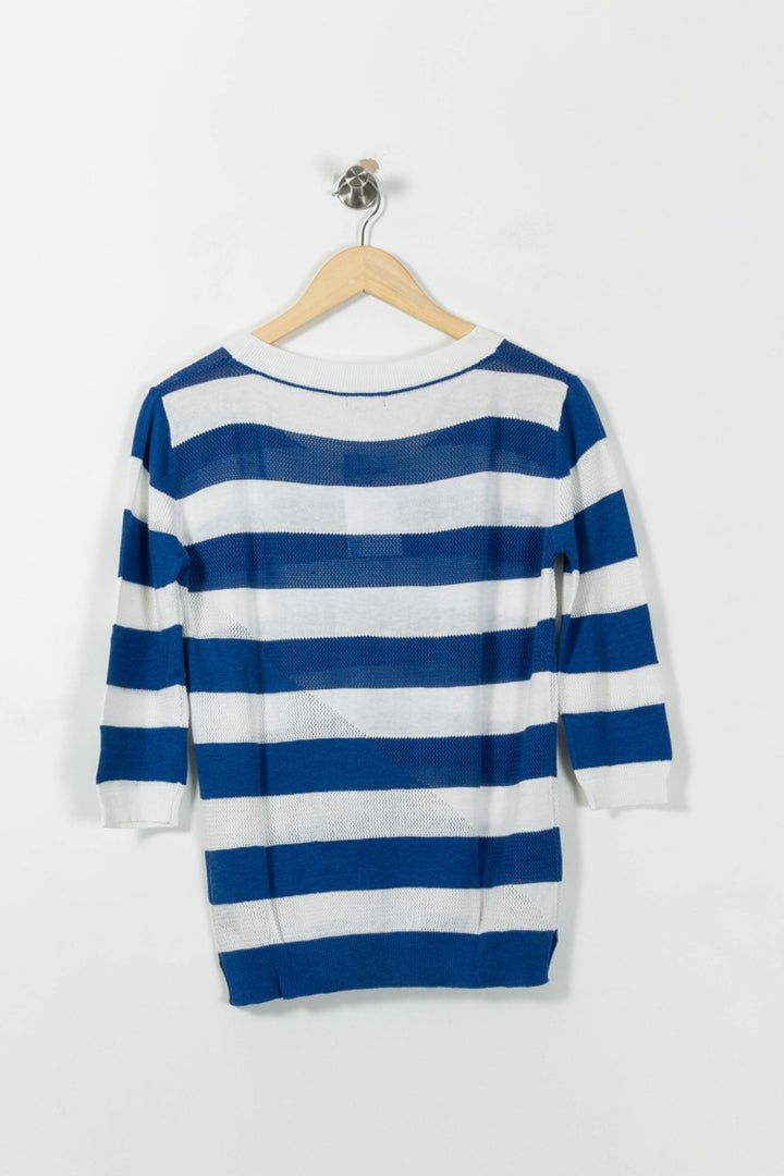 Pull Bleu et Blanc - Taille S/36 de la marque IKKS | PARAD95220 - Vendu par Paradigme - Image 4