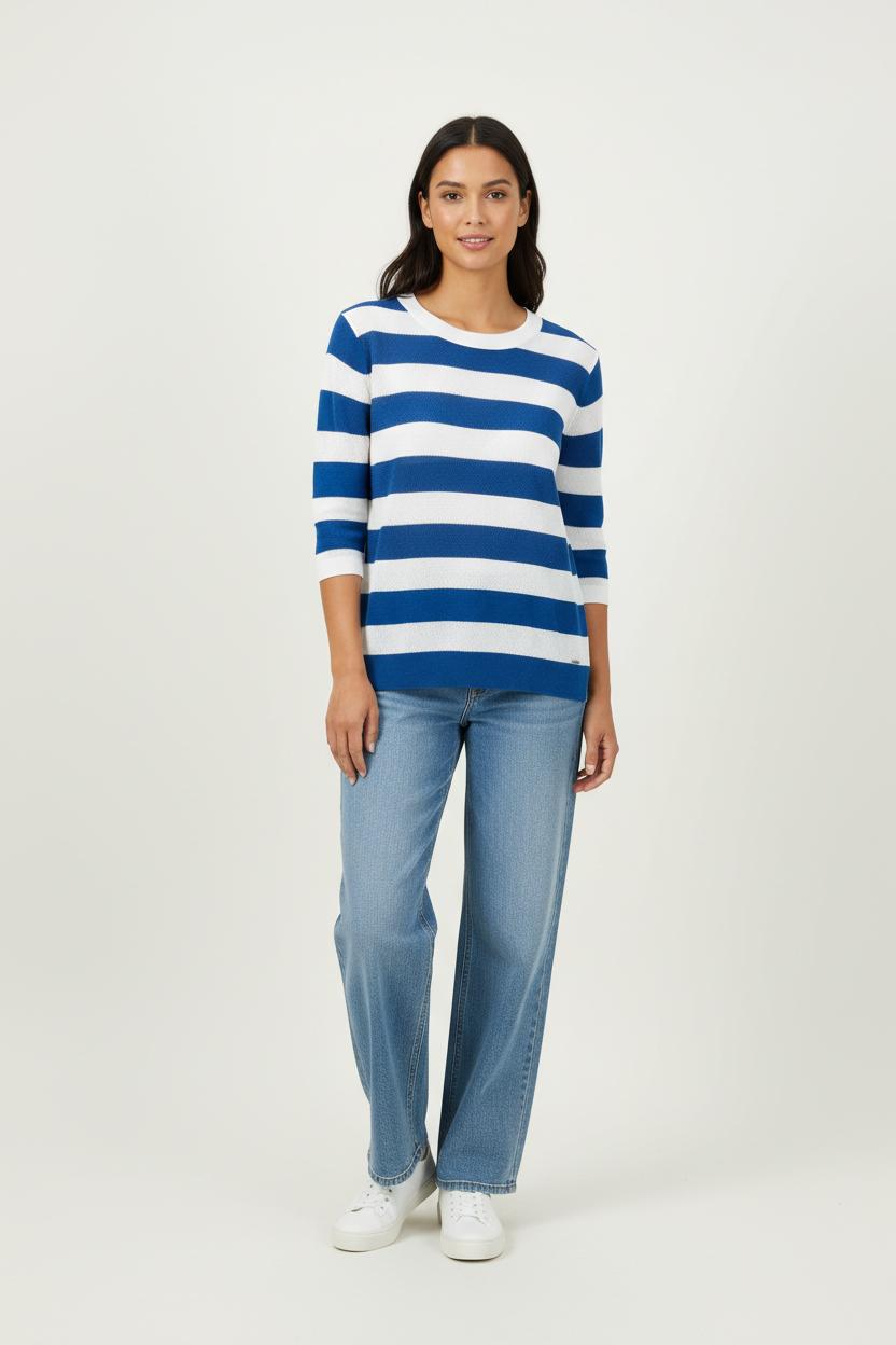 Pull Bleu et Blanc - Taille S/36 de la marque IKKS | PARAD95220 - Vendu par Paradigme - Image 1