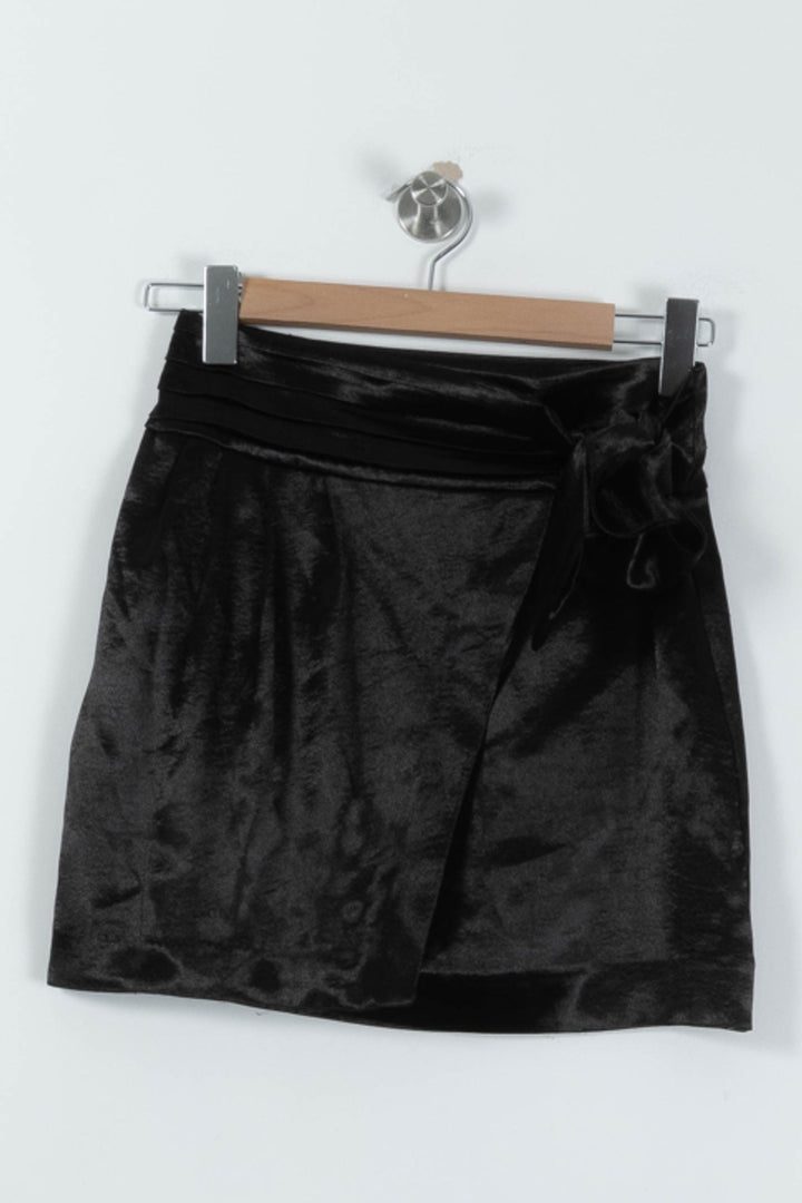 Jupe Portefeuille Noire - Taille S/36 de la marque ba&sh | PARAD95226 - Vendu par Paradigme - Image 2