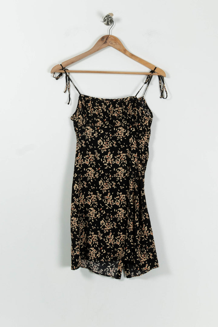 Robe Fleurie Noire et Beige - Taille XS/34 de la marque ba&sh | PARAD95234 - Vendu par Paradigme - Image 4