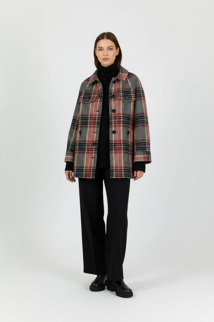 Manteau à Carreaux Rouge et Bleu - Taille XS/34 de la marque Sézane | PARAD95235 - Vendu par Paradigme - Image 1
