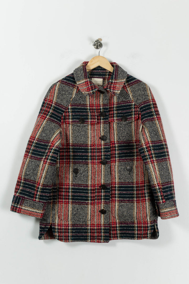 Manteau à Carreaux Rouge et Bleu - Taille XS/34 de la marque Sézane | PARAD95235 - Vendu par Paradigme - Image 2