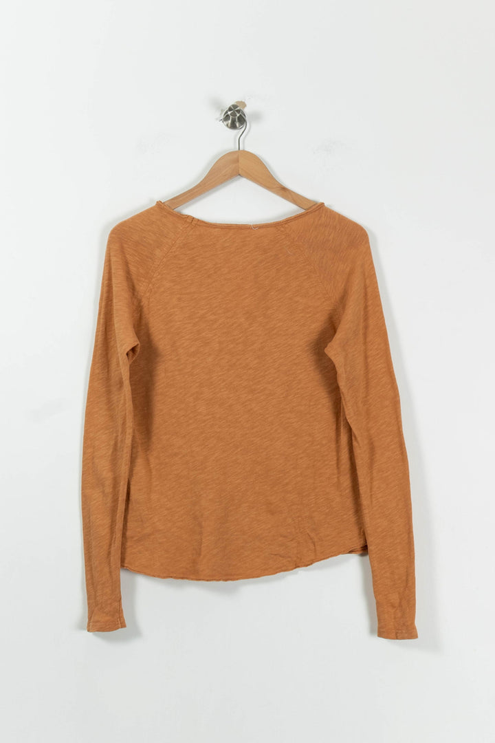T-shirt Manches Longues Orange - Taille S/36 de la marque American Vintage | PARAD95238 - Vendu par Paradigme - Image 4