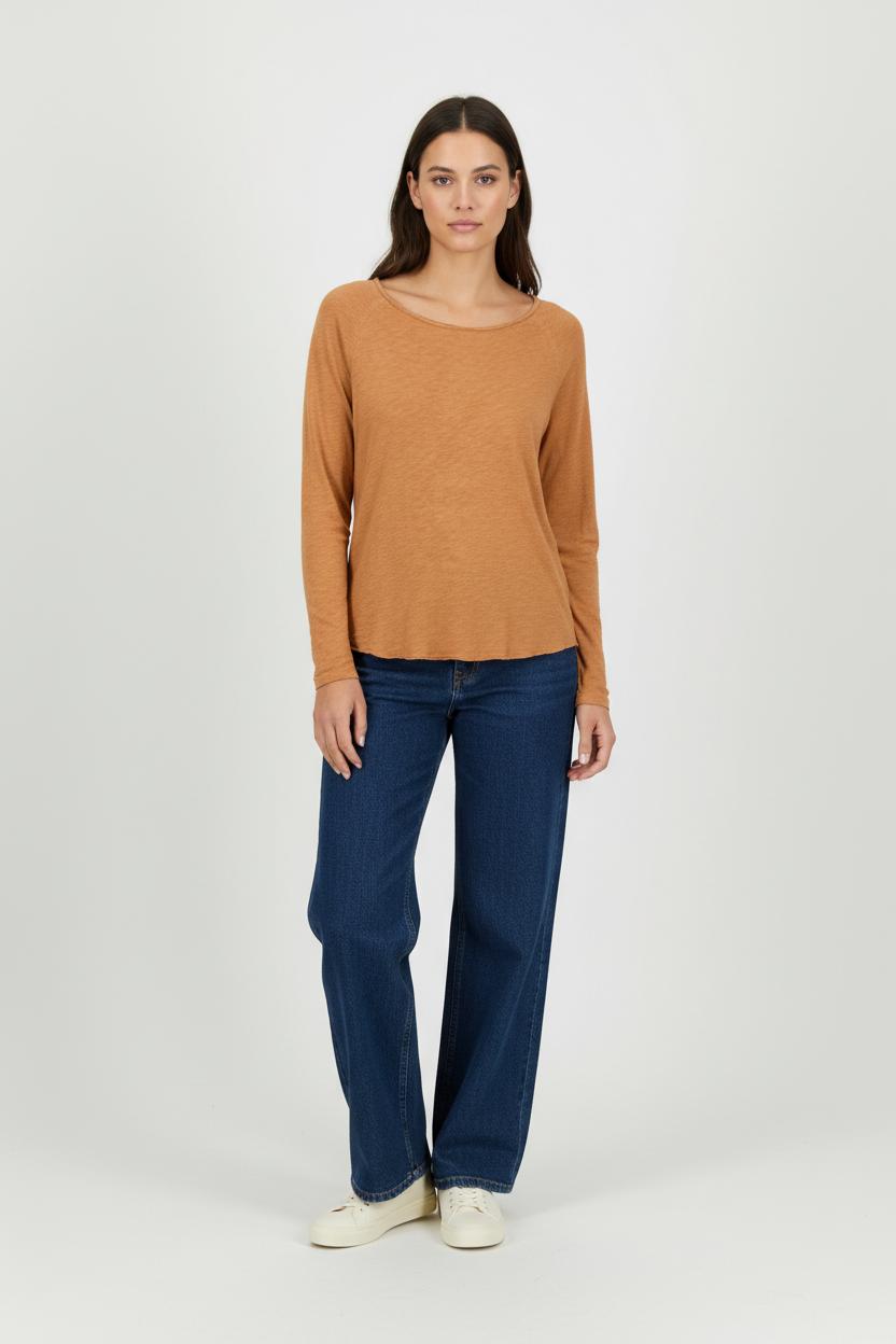 T-shirt Manches Longues Orange - Taille S/36 de la marque American Vintage | PARAD95238 - Vendu par Paradigme - Image 1