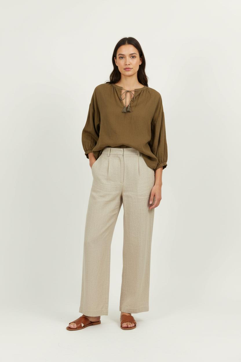 Blouse Marron - Taille S/36 de la marque Léon & Harper | PARAD95253 - Vendu par Paradigme - Image 1