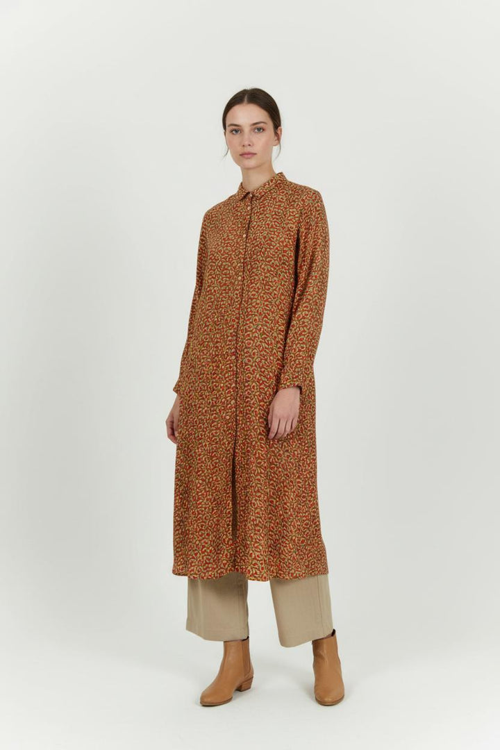 Robe Chemise Longue Or et Rouge - Taille S/36 de la marque La Petite Etoile | PARAD95266 - Vendu par Paradigme - Image 1