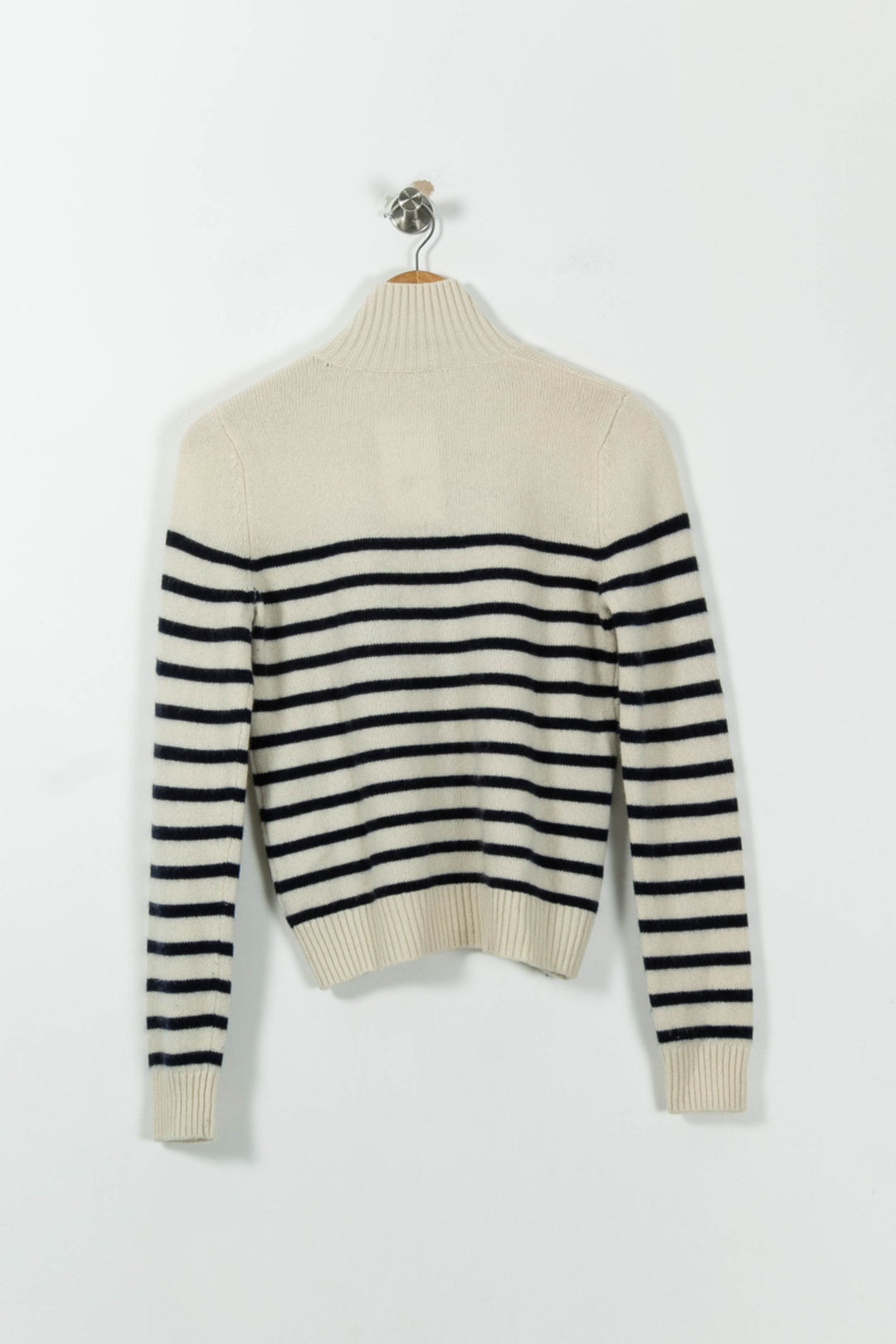Pull Rayé Écru et Bleu Marine - Taille S/36 de la marque Maje | PARAD95301 - Vendu par Paradigme - Image 4