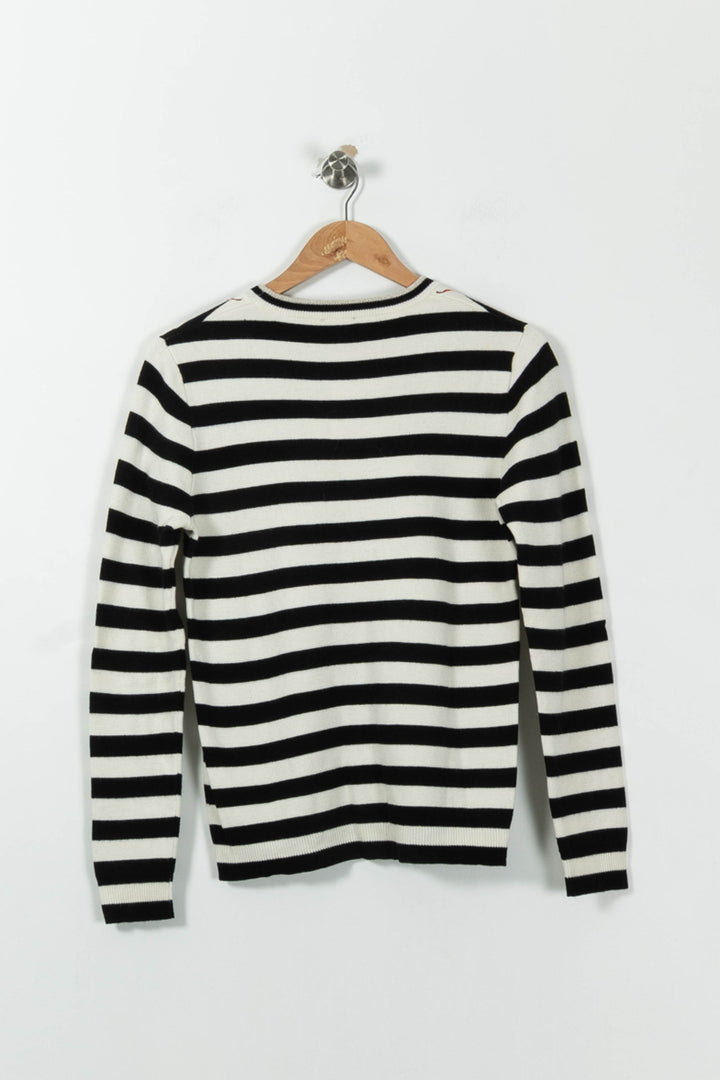 Pull Rayé Noir et Blanc - Taille S/36 de la marque Bérénice | PARAD95302 - Vendu par Paradigme - Image 4