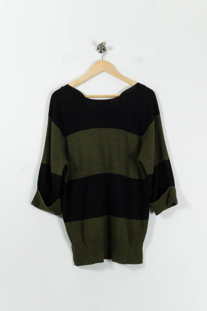 Pull Vert et Noir - Taille S/36 de la marque La Fée Maraboutée | PARAD95305 - Vendu par Paradigme - Image 4
