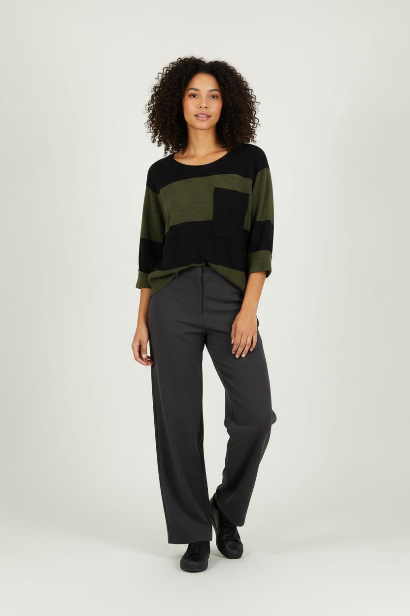 Pull Vert et Noir - Taille S/36 de la marque La Fée Maraboutée | PARAD95305 - Vendu par Paradigme - Image 1