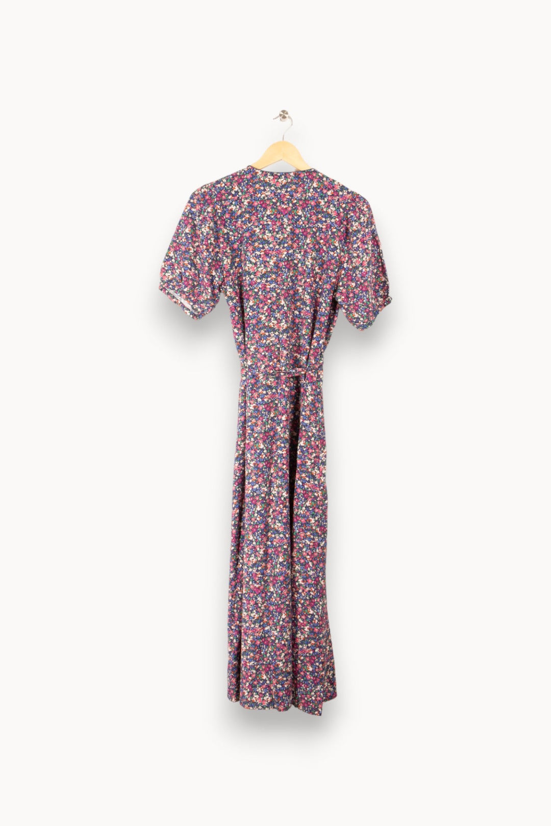 Robe multicolore à motifs de fleurs violettes, bleues et roses - Taille L / 40