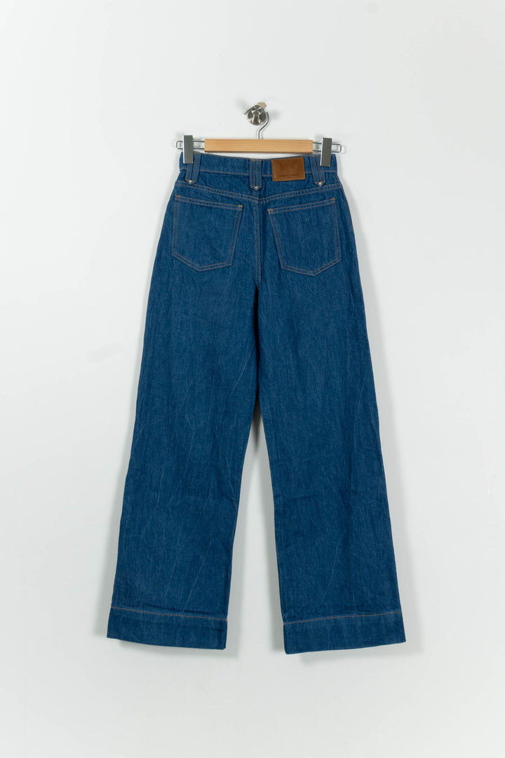 Pantalon Large Bleu - Taille XS/34 de la marque Claudie Pierlot | PARAD95322 - Vendu par Paradigme - Image 4