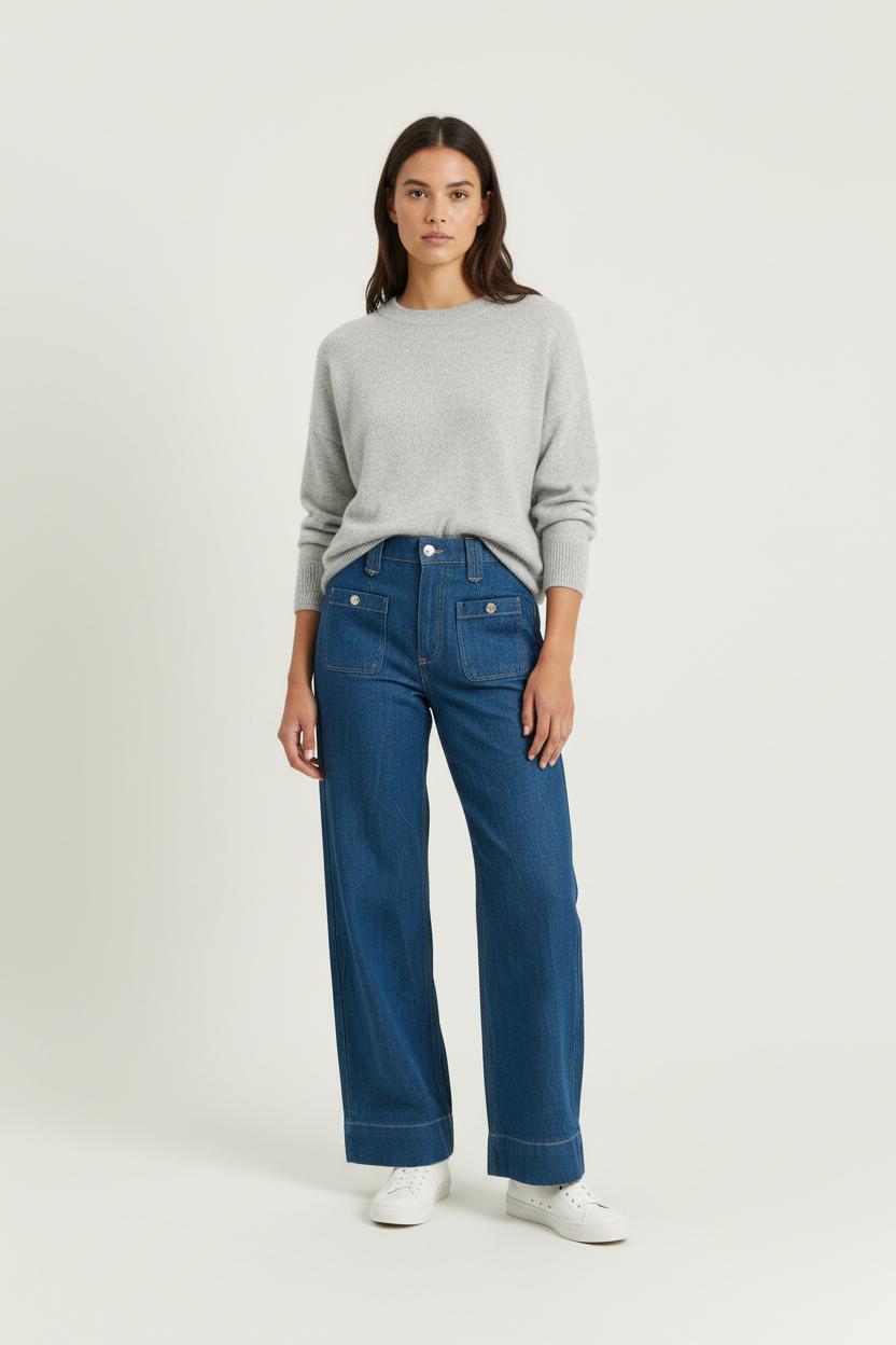 Pantalon Large Bleu - Taille XS/34 de la marque Claudie Pierlot | PARAD95322 - Vendu par Paradigme - Image 1