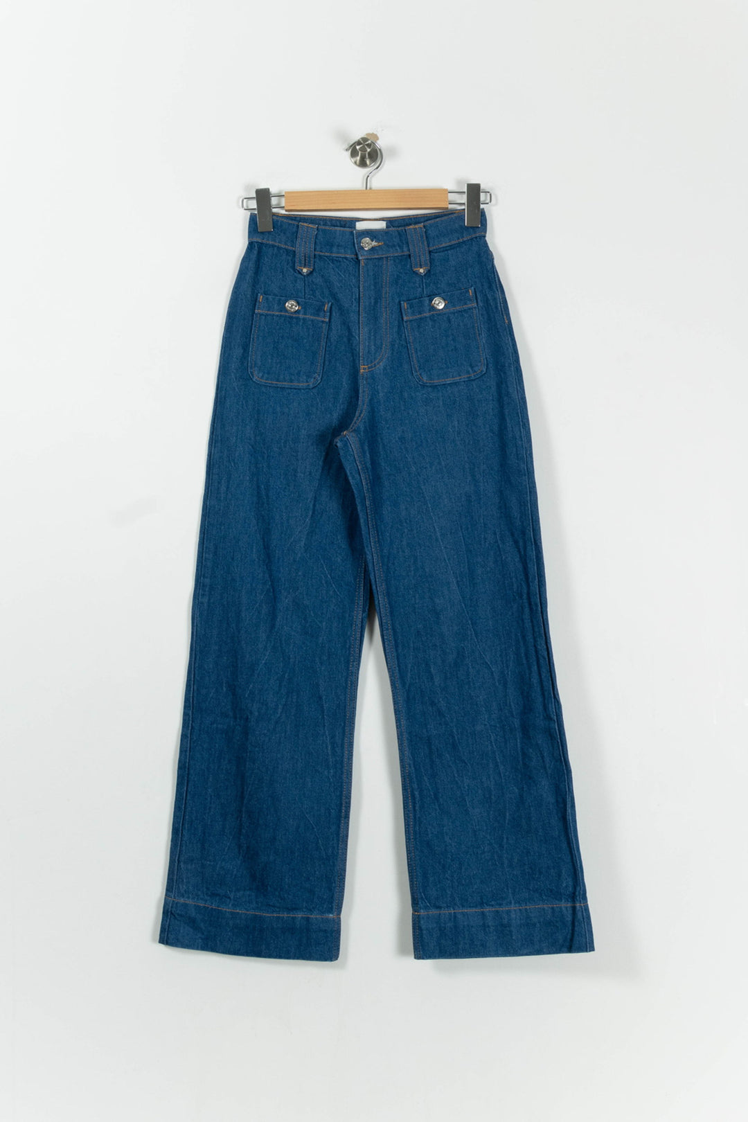 Pantalon Large Bleu - Taille XS/34 de la marque Claudie Pierlot | PARAD95322 - Vendu par Paradigme - Image 2